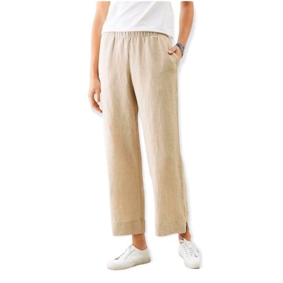 J. Jill Tan Wide Leg Pants linen - Picture 1 of 11